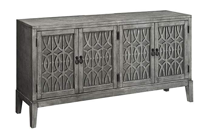 Treasure Trove 17243 Four Door Credenza, Grey