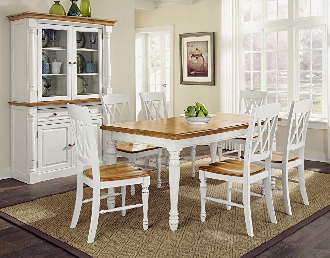 Home Styles 5020-309 Monarch Rectangular Dining Table and Six Double X-Back Chair