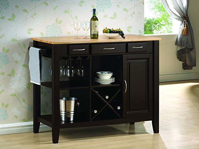 Coaster Home Furnishings Casual Kitchen Cart, Cappuccino