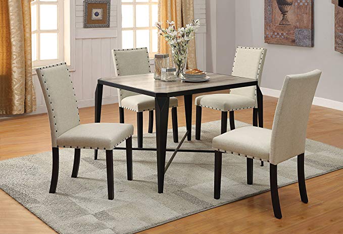 Acme Furniture 71920 Oldlake Dining Table, Antique Light Oak & Black