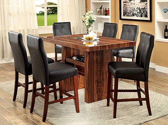 Furniture of America Kona 7-Piece Contemporary Pub Dining Set